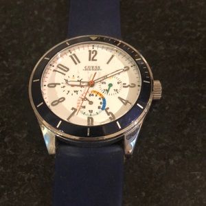 Guess blue rubber watch